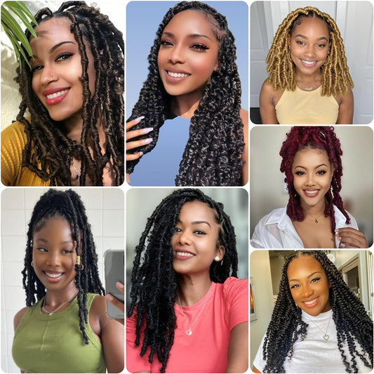 10 Inch Braiding Hair for Faux Soft Locs Crochet Braids Passion Spring Cuban Twist Hair Butterfly Loc Marley Twist Braiding Hair Extensions(3 Packs,1B)