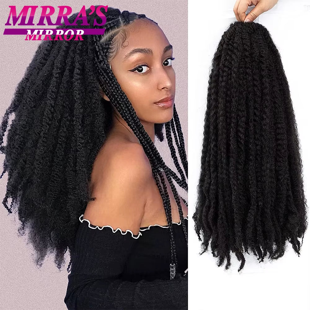 Synthetic Marley Braid Hair 18/24 Inch Crochet Braids Marley Twist Braiding Hair for Faux Locs Afro Kinky Curly Hair Extensions