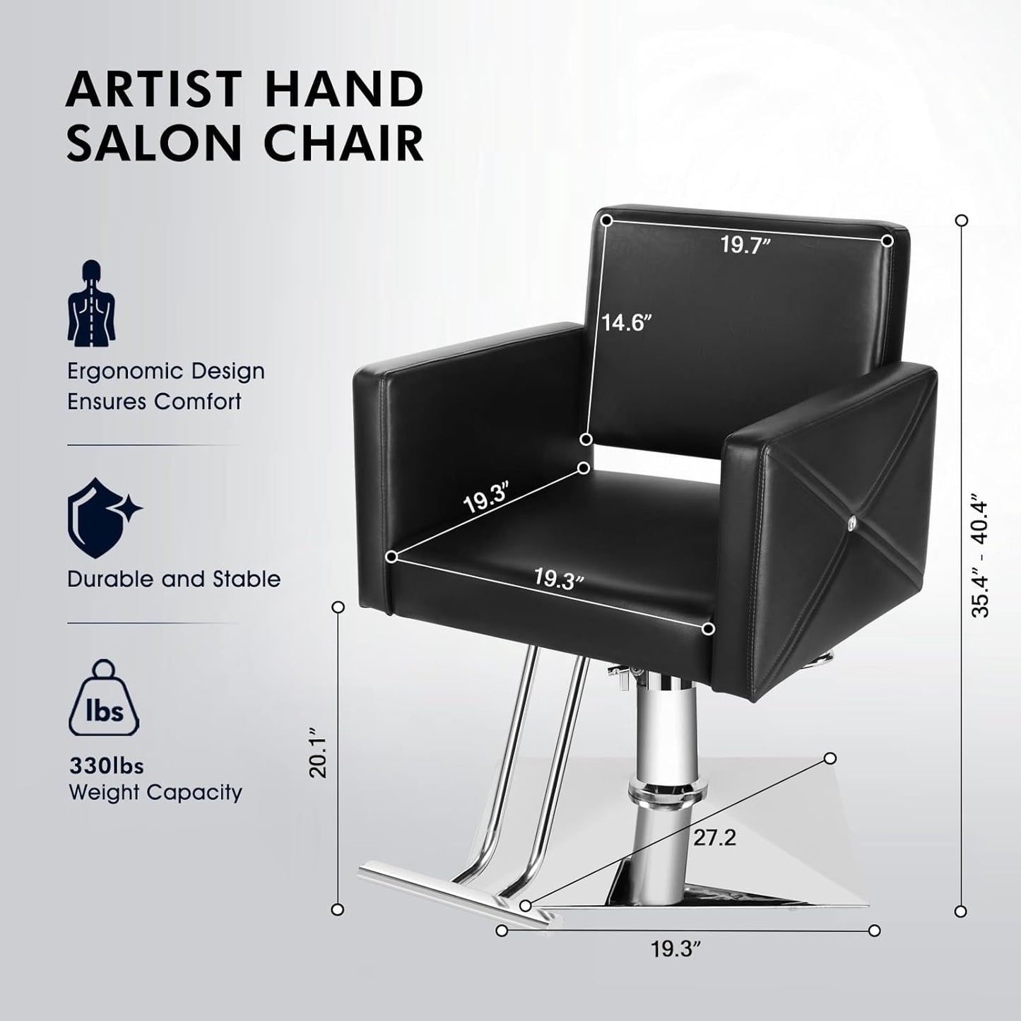Salon Chair for Hair Stylist, Stylist Chair with Heavy Duty Hydraulic Pump, 360 Degrees Rolling Swivel Spa Beauty Equipment for Hair Stylist Women Man, Max Load Weight 330 Lbs