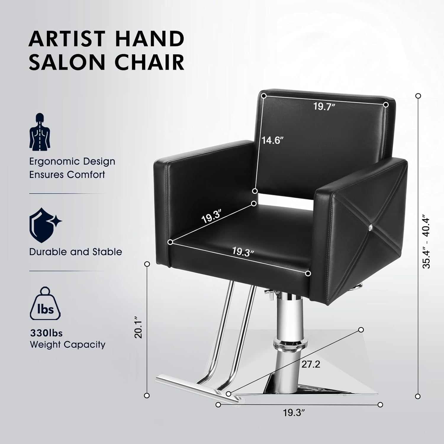 Salon Chair for Hair Stylist, Stylist Chair with Heavy Duty Hydraulic Pump, 360 Degrees Rolling Swivel Spa Beauty Equipment for Hair Stylist Women Man, Max Load Weight 330 Lbs