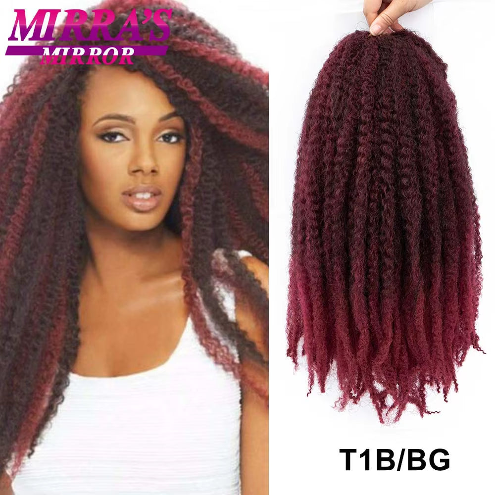 Synthetic Marley Braid Hair 18/24 Inch Crochet Braids Marley Twist Braiding Hair for Faux Locs Afro Kinky Curly Hair Extensions
