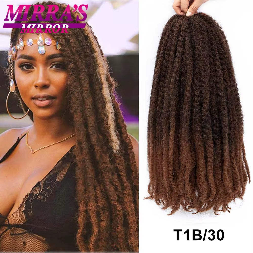 Synthetic Marley Braid Hair 18/24 Inch Crochet Braids Marley Twist Braiding Hair for Faux Locs Afro Kinky Curly Hair Extensions
