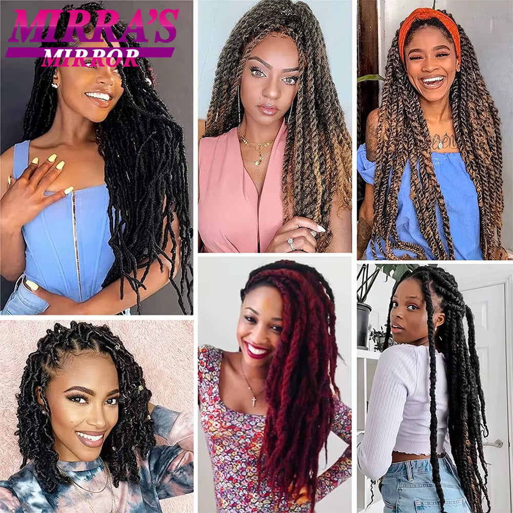 Synthetic Marley Braid Hair 18/24 Inch Crochet Braids Marley Twist Braiding Hair for Faux Locs Afro Kinky Curly Hair Extensions