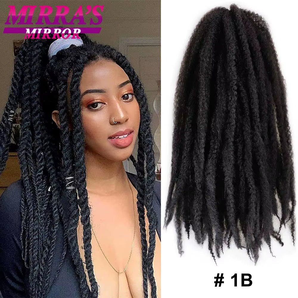 Synthetic Marley Braid Hair 18/24 Inch Crochet Braids Marley Twist Braiding Hair for Faux Locs Afro Kinky Curly Hair Extensions