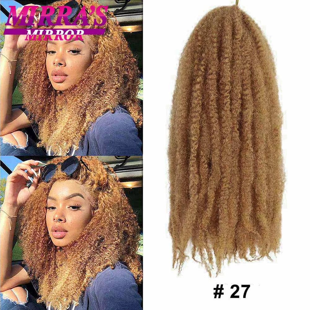 Synthetic Marley Braid Hair 18/24 Inch Crochet Braids Marley Twist Braiding Hair for Faux Locs Afro Kinky Curly Hair Extensions