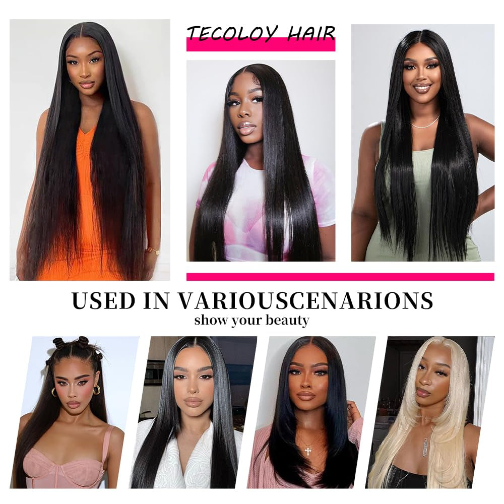 Straight Lace Front Human Hair Wig 20 Inch Wigs Human Hair Pre Plucked 13X4 HD Lace Frontal Straight Human Hair Wigs for Women with Baby Hair Glueless Natural Color