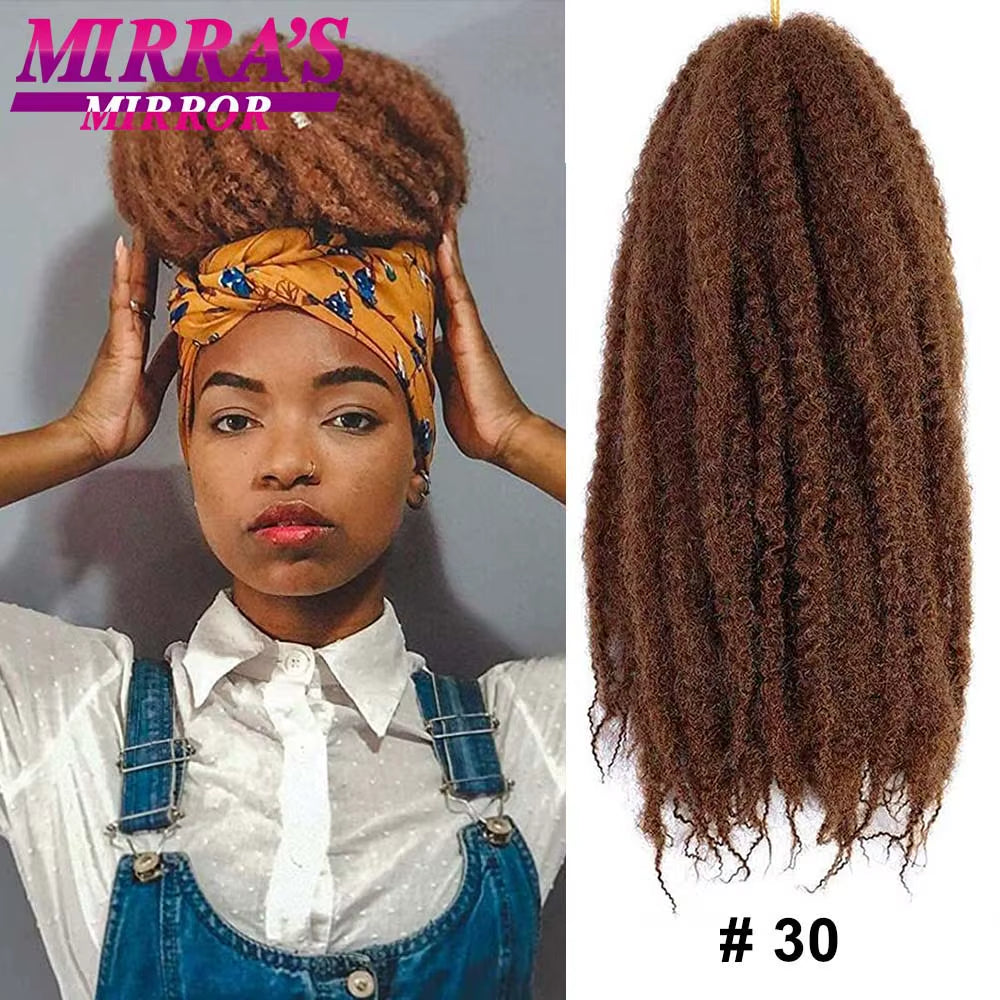 Synthetic Marley Braid Hair 18/24 Inch Crochet Braids Marley Twist Braiding Hair for Faux Locs Afro Kinky Curly Hair Extensions